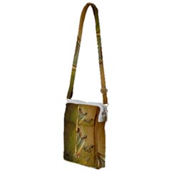 Wonderful Golden Harp On Vintage Background Multi Function Travel Bag