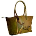 Wonderful Golden Harp On Vintage Background Canvas Shoulder Bag View2