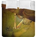 Wonderful Golden Harp On Vintage Background Duvet Cover Double Side (King Size) View2