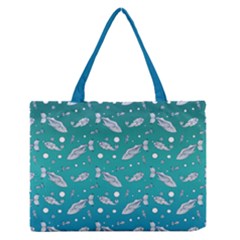 Under The Pea Paisley Pattern Zipper Medium Tote Bag