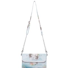 Cute Little Maltese With Flowers Mini Crossbody Handbag