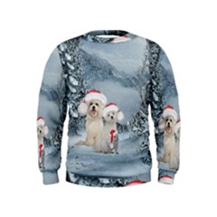 Christmas, Cute Dogs And Squirrel With Christmas Hat Kids  Sweatshirt by FantasyWorld7