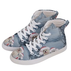 Christmas, Cute Dogs And Squirrel With Christmas Hat Men s Hi-top Skate Sneakers by FantasyWorld7