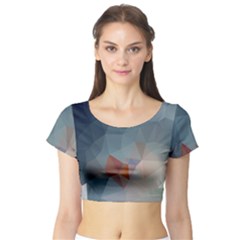 Triangle Geometry Trigonometry Short Sleeve Crop Top by Mariart