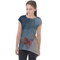 Triangle Geometry Trigonometry Cap Sleeve High Low Top by Mariart