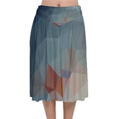 Triangle Geometry Trigonometry Velvet Flared Midi Skirt by Mariart