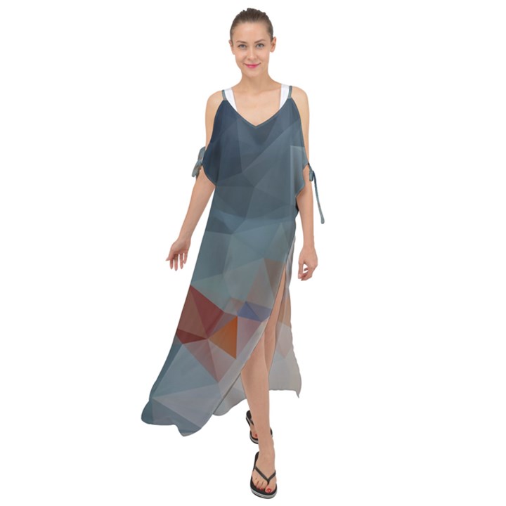 Triangle Geometry Trigonometry Maxi Chiffon Cover Up Dress