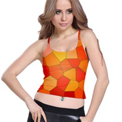 Background Pattern Orange Mosaic Spaghetti Strap Bra Top by Mariart