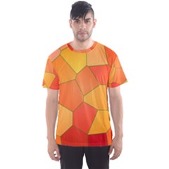 Background Pattern Orange Mosaic Men s Sports Mesh Tee