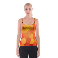 Background Pattern Orange Mosaic Spaghetti Strap Top by Mariart