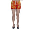 Background Pattern Orange Mosaic Skinny Shorts View1