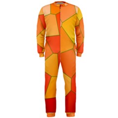 Background Pattern Orange Mosaic Onepiece Jumpsuit (men)  by Mariart