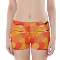 Background Pattern Orange Mosaic Boyleg Bikini Wrap Bottoms by Mariart