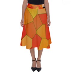 Background Pattern Orange Mosaic Perfect Length Midi Skirt