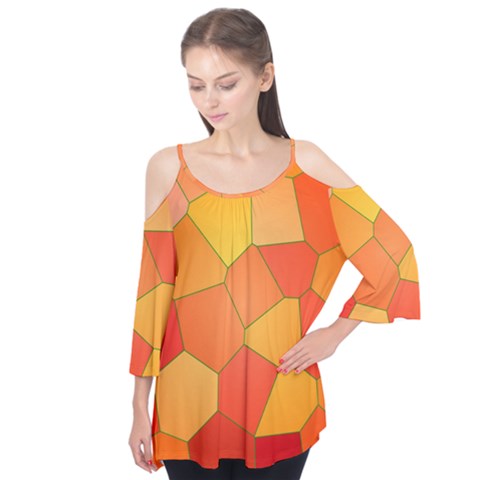 Background Pattern Orange Mosaic Flutter Tees by Mariart