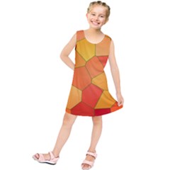 Background Pattern Orange Mosaic Kids  Tunic Dress by Mariart