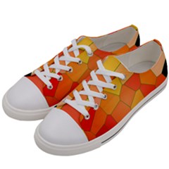 Background Pattern Orange Mosaic Women s Low Top Canvas Sneakers by Mariart