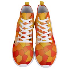 Background Pattern Orange Mosaic Men s Lightweight High Top Sneakers