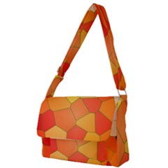 Background Pattern Orange Mosaic Full Print Messenger Bag