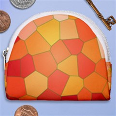 Background Pattern Orange Mosaic Horseshoe Style Canvas Pouch