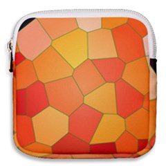 Background Pattern Orange Mosaic Mini Square Pouch