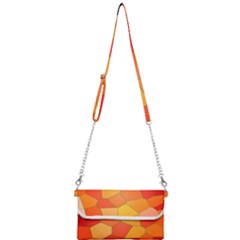 Background Pattern Orange Mosaic Mini Crossbody Handbag