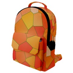 Background Pattern Orange Mosaic Flap Pocket Backpack (small)