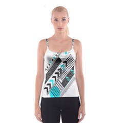 Green Geometric Abstract Spaghetti Strap Top by Mariart