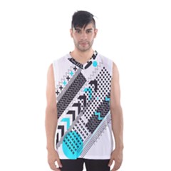 Green Geometric Abstract Men s Basketball Tank Top by Mariart