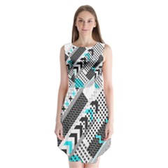 Green Geometric Abstract Sleeveless Chiffon Dress   by Mariart