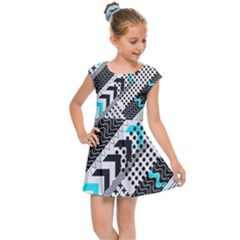 Green Geometric Abstract Kids Cap Sleeve Dress by Mariart