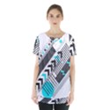 Green Geometric Abstract Skirt Hem Sports Top View1