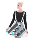 Green Geometric Abstract Suspender Skater Skirt View1