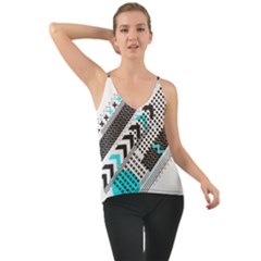 Green Geometric Abstract Chiffon Cami by Mariart