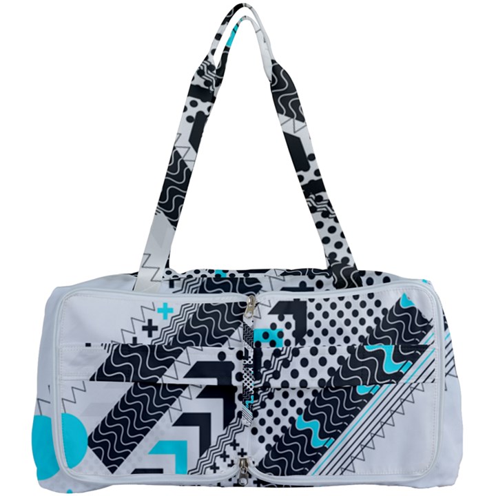 Green Geometric Abstract Multi Function Bag