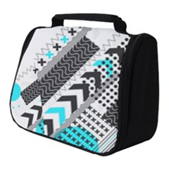 Green Geometric Abstract Full Print Travel Pouch (small)