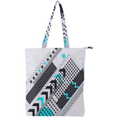 Green Geometric Abstract Double Zip Up Tote Bag