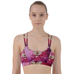 Wonderful Hearts With Floral Elements Line Them Up Sports Bra by FantasyWorld7