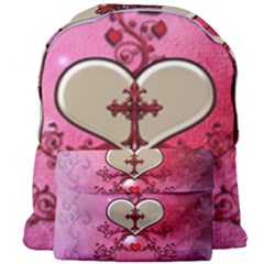 Wonderful Hearts With Floral Elements Giant Full Print Backpack by FantasyWorld7