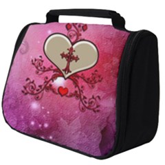 Wonderful Hearts With Floral Elements Full Print Travel Pouch (big)