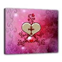 Wonderful Hearts With Floral Elements Canvas 20  x 16  (Stretched) View1