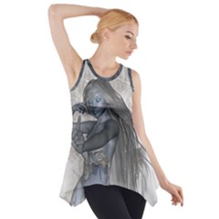 Beautiful Fairy With Swan Side Drop Tank Tunic by FantasyWorld7