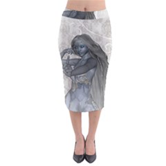 Beautiful Fairy With Swan Midi Pencil Skirt by FantasyWorld7