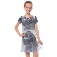 Beautiful Fairy With Swan Kids  Cross Web Dress by FantasyWorld7