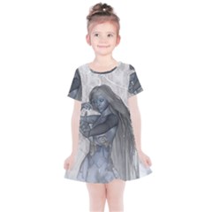 Beautiful Fairy With Swan Kids  Simple Cotton Dress by FantasyWorld7