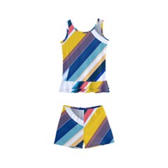 Vector Geometric Polygons And Circles Kid s Boyleg Swimsuit