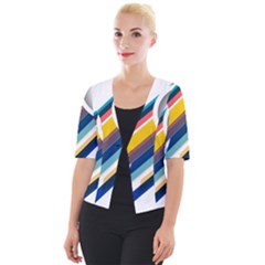 Vector Geometric Polygons And Circles Cropped Button Cardigan