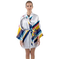 Vector Geometric Polygons And Circles Long Sleeve Kimono Robe