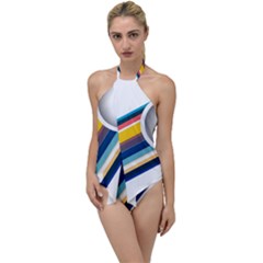 Vector Geometric Polygons And Circles Go With The Flow One Piece Swimsuit