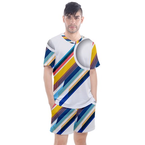 Vector Geometric Polygons And Circles Men s Mesh Tee And Shorts Set by Mariart